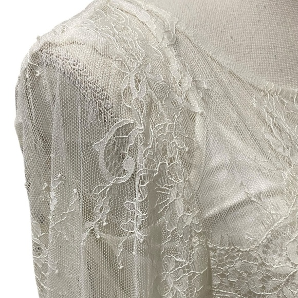 NWT White House Black Market Long Sleeve Lace Top Size Medium - Picture 7 of 16
